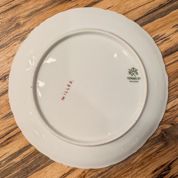 1891-1906, Vintage RC Rosenthal Versailles Bavaria Plate, Roses and Thorns, 7” - Picture 6 of 8